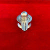 Mercury shivling idol with round base, metallic gold-silver finish
