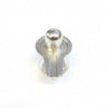 Mercury shivling idol with round pedestal base, reflective gold-silver metal