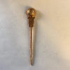 Copper ritual spoon with ribbed round head and pointed handle