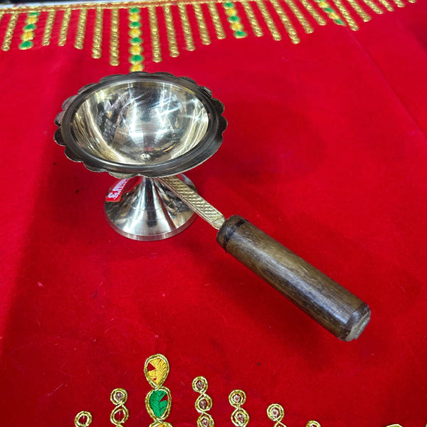 Pure Brass Dhoop Stand with Wooden Handle - Achleshwar