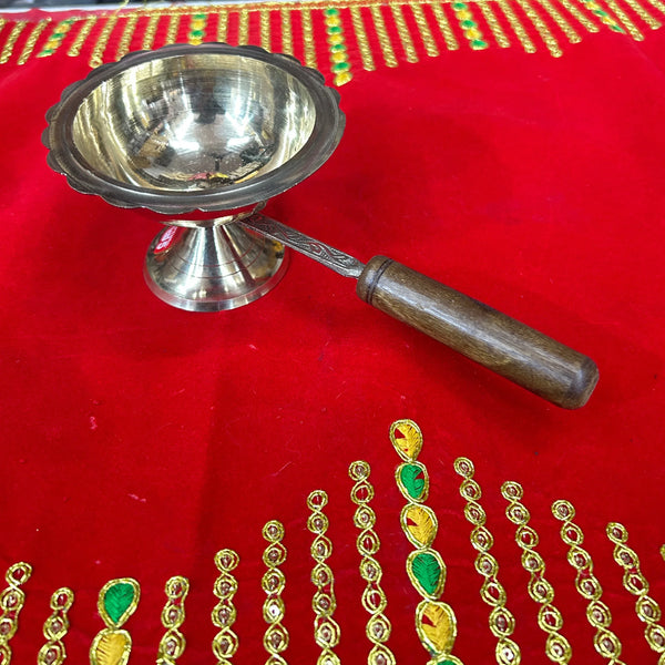 Pure Brass Dhoop Stand with Wooden Handle - Achleshwar