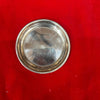 Round copper pooja plate, polished shallow bowl with raised outer rim
