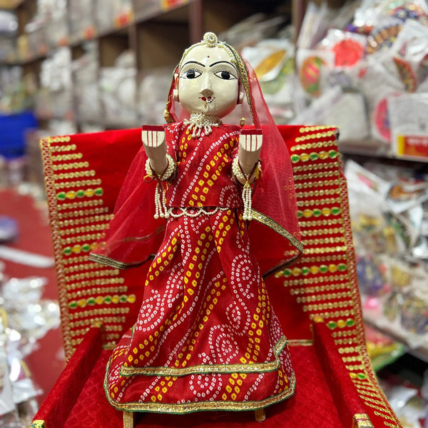 Rajasthani Wooden Isar Gangaur Idol set (21 inches) - Achleshwar - Achleshwar