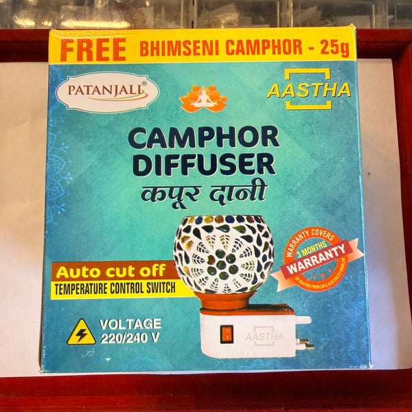 Achleshwar Electric Camphor Diffuser Burner Kapoor dani with Switch On/Off Button for Heating