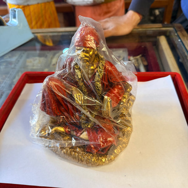 Resin Sai Baba Idol Ashirwad Murti for Pooja | Blessing Statue for Home Mandir, Office & Gift - Achleshwar