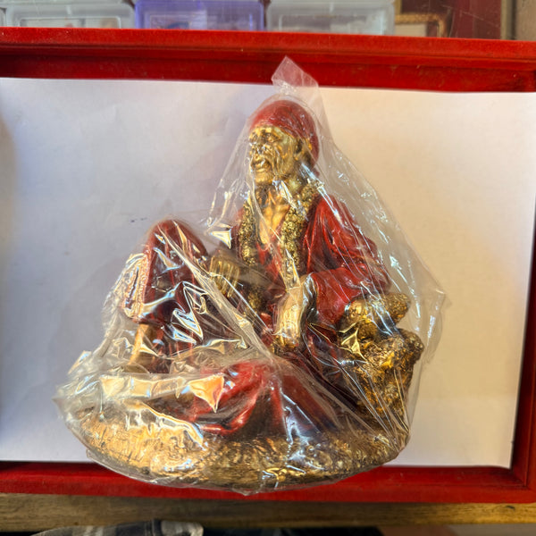 Resin Sai Baba Idol Ashirwad Murti for Pooja | Blessing Statue for Home Mandir, Office & Gift - Achleshwar