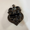 Metal Black & Gold Bhoot Face Mask Nazar Battu with Red Eyes for Entrance Protection - Achleshwar