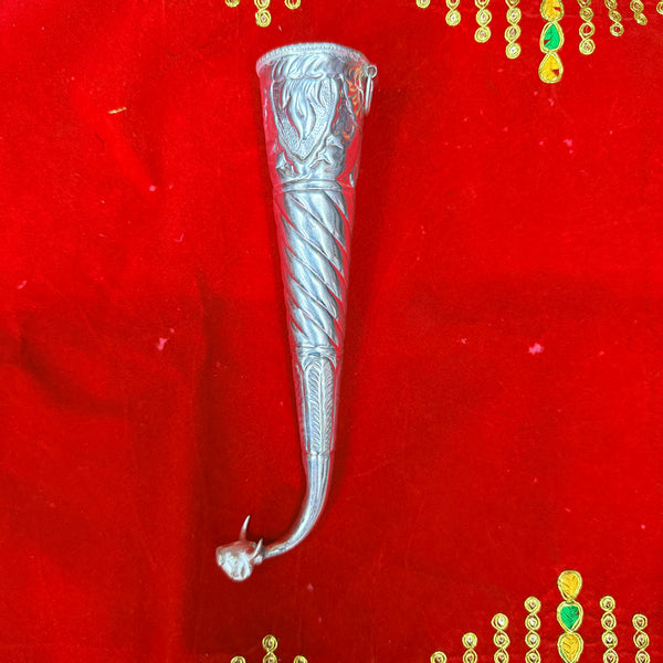 Silver Plated Gaumukhi Shringi for Abhishek – Traditional Shivling Pooja Accessory - Achleshwar