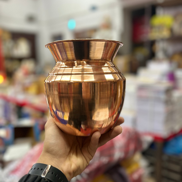 Premium Pure Copper Pooja Lota | Tamra Kalash - Achleshwar