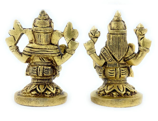 Ashtadhatu Laxmi Ganesh Sitting on Flower Base - Achleshwar