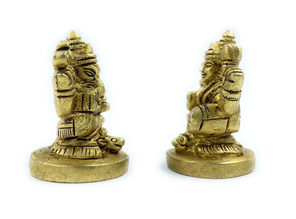 Ashtadhatu Laxmi Ganesh owl-Mouse Sitting - Achleshwar