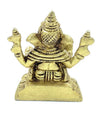 Ashtadhatu Ganesh statue, back view with sculpted crown and arms