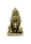 Kuber deity idol small figurine, seated with crown and hands in blessing pose