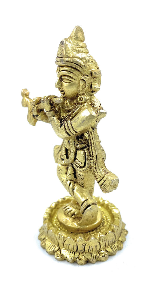 Ashtadhatu Krishna idol Holding Flute