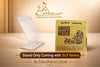 Acrylic display stand for Shani yantra card, clear angled holder with base