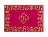 Designer Velvet Embroidered Pink Pooja Aasan Cloth for Mandir | Premium Altar Cover for Temple, Puja Chowki, Home Shrine & Diwali Decoration