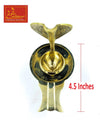 Ashtadhatu Shiv Abhishek set gold-toned spout vessel with curved wings on round base, 4.5 in