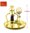Shiv abhishek ritual set with round tray, kalash, lingam and trident