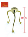 Gold-toned brass Shiva abhishek holder with two side handles, 3.5 inches tall