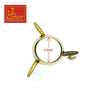 Gold-toned brass Shiva abhishek cup with three-prong stand, 1 inch diameter