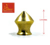 Gold-toned brass Shiva abhishek cap with pointed top, 1.5 inches tall