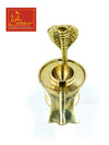 Gold-toned brass Shiva abhishek cup with raised top, round bowl base