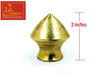 Small brass cone-shaped vessel with domed top and flared base