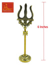 Shiv abhishek set trident on tall brass stem with pedestal base
