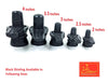 Set of black marble shivling and Nandi figurines in different sizes