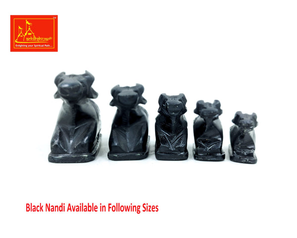 Marble Black Shivling & Nandi 3 inches