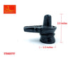 Black marble shivling with ring base, side view