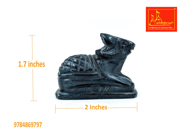 Marble Black Shivling & Nandi 3 inches