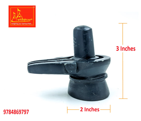 Marble Black Shivling & Nandi 3 inches