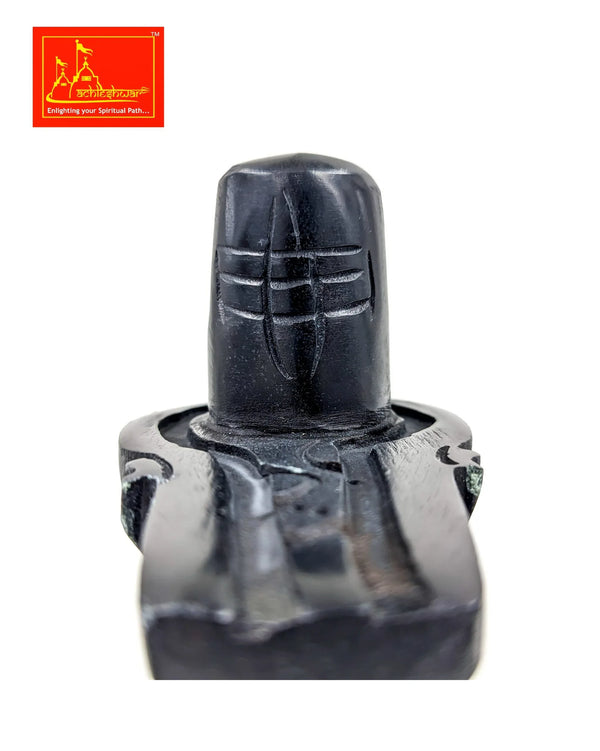 Black Nandi & Shivling Marble 4 inches - Achleshwar