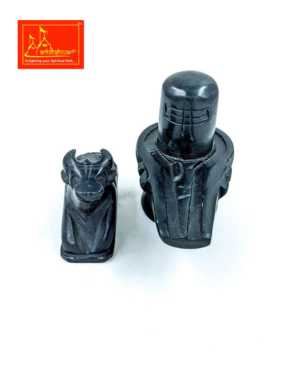 Marble Nandi & Shivling 3.5 inches - Achleshwar