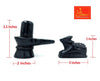 Marble Nandi and Shivling figurine set in dark stone, angled view of both pieces