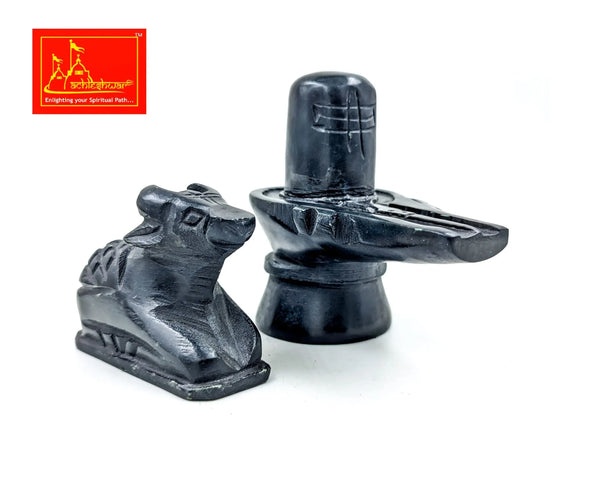Marble Nandi & Shivling 3.5 inches - Achleshwar