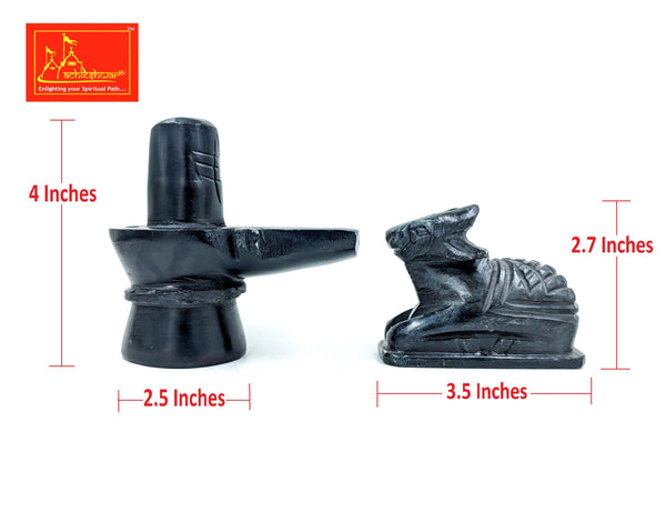 Black Nandi & Shivling Marble 4 inches