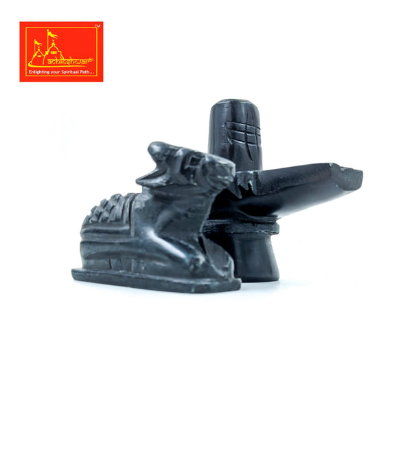 Black Nandi & Shivling Marble 4 inches