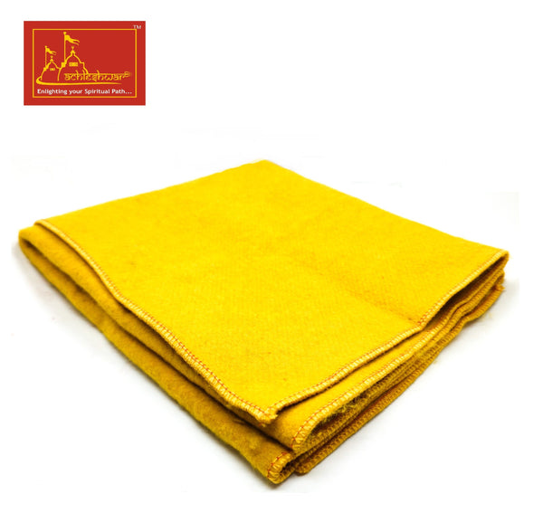 Yellow Woolen Pooja Aasan 2-Pcs