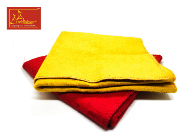 Red & Yellow Wollen Pooja Aasan