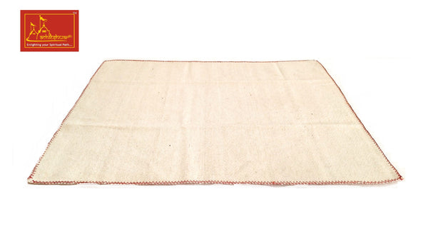 Yellow & White Woolen Pooja Aasan