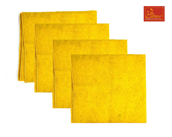 Yellow Woolen Pooja Aasan 4-pcs - Achleshwar