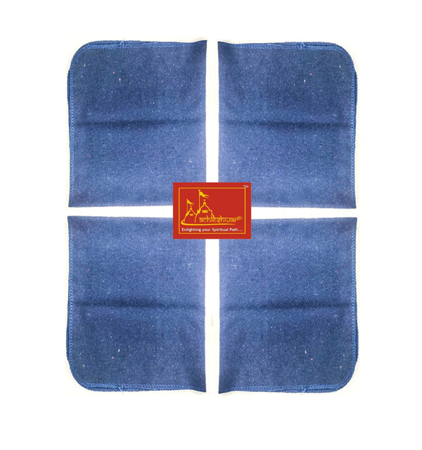 Navy Blue Woolen Pooja Aasan 4-Pcs - Achleshwar