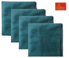 Green woolen pooja asan, set of four folded teal square mats