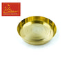 Gold-tone round bhog thali with concentric engravings on the center plate