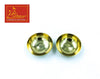 Gold-tone small shallow bowls with fluted rims, pair of round dishes