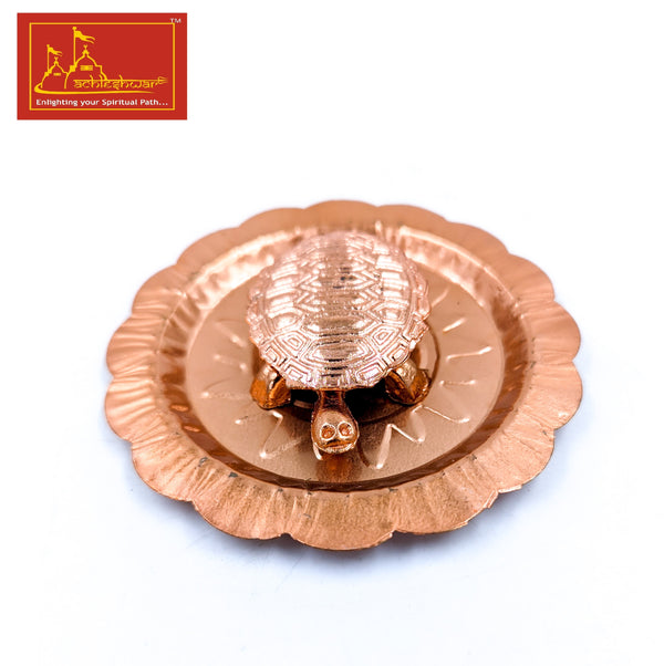 Turtle with Plate Copper Small