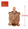Copper turtle figurine with engraved number tile design, 2.2-inch height