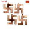 Four copper swastik pyramid ornaments with raised pyramid texture and hanging loops